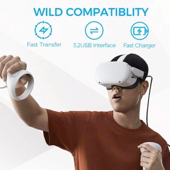 20ft Link Cable for Oculus Quest 2 VR Type C-A PC Gaming & Charging Cord Charger - Picture 9 of 9